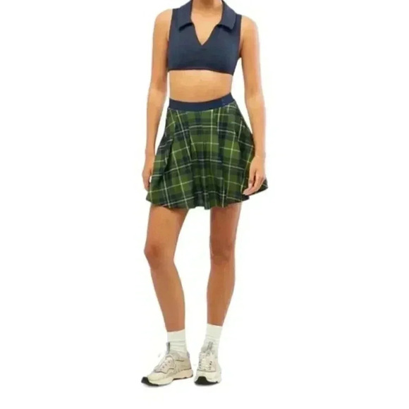 WeWoreWhat Tennis Club Plaid Skort in Court Green - Picture 7 of 9
